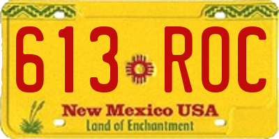 NM license plate 613ROC