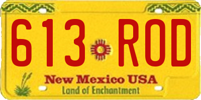 NM license plate 613ROD