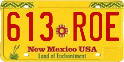 NM license plate 613ROE