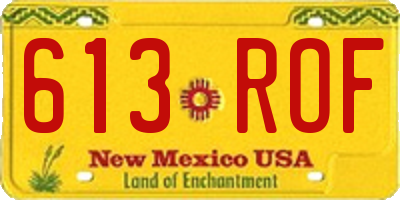 NM license plate 613ROF
