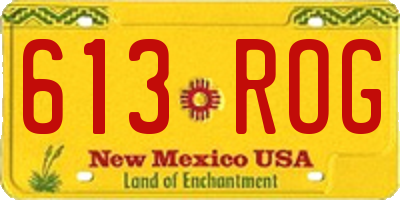 NM license plate 613ROG