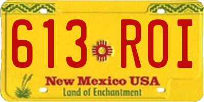 NM license plate 613ROI