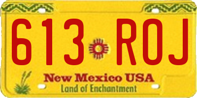 NM license plate 613ROJ