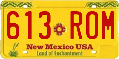 NM license plate 613ROM