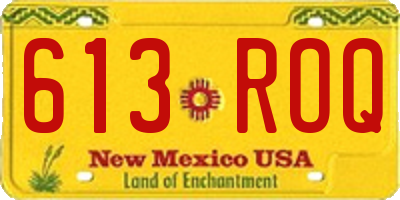 NM license plate 613ROQ