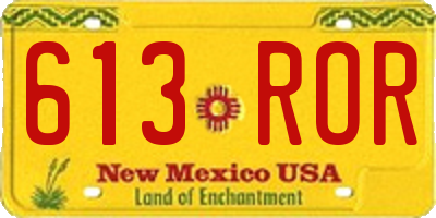 NM license plate 613ROR