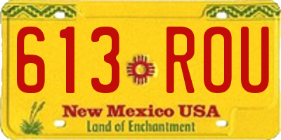 NM license plate 613ROU