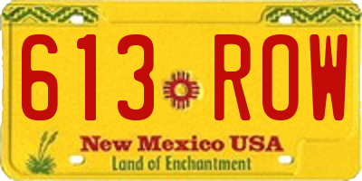 NM license plate 613ROW