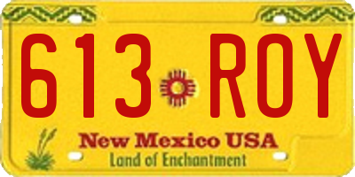 NM license plate 613ROY