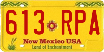 NM license plate 613RPA