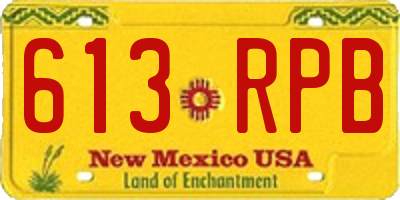 NM license plate 613RPB