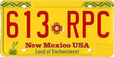 NM license plate 613RPC