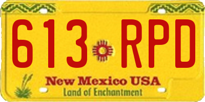 NM license plate 613RPD