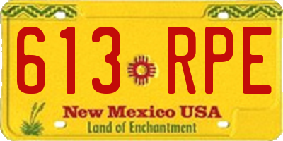 NM license plate 613RPE