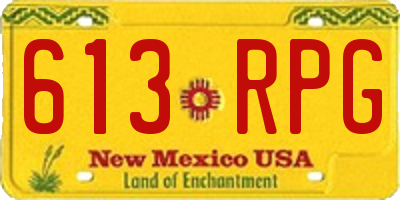 NM license plate 613RPG