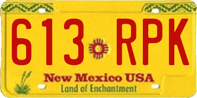 NM license plate 613RPK