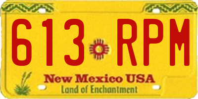 NM license plate 613RPM