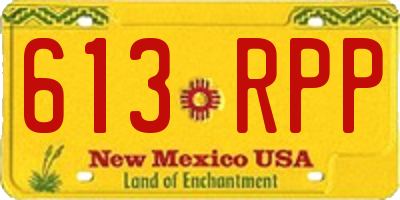 NM license plate 613RPP