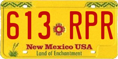 NM license plate 613RPR