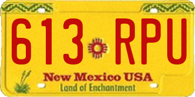 NM license plate 613RPU