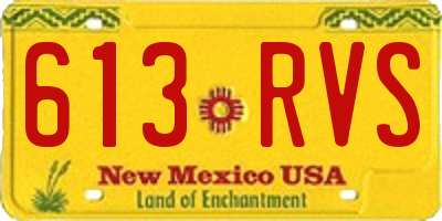 NM license plate 613RVS