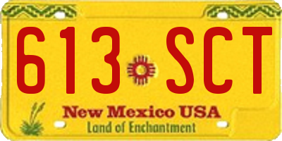 NM license plate 613SCT