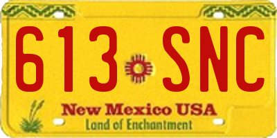 NM license plate 613SNC