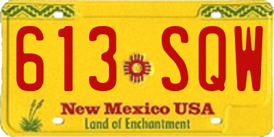 NM license plate 613SQW