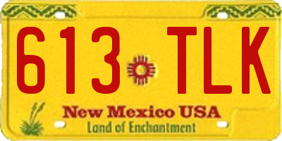 NM license plate 613TLK