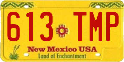 NM license plate 613TMP