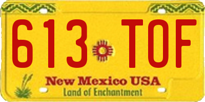NM license plate 613TOF
