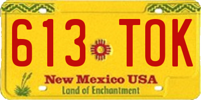 NM license plate 613TOK