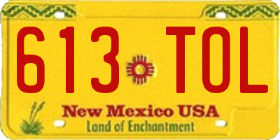NM license plate 613TOL