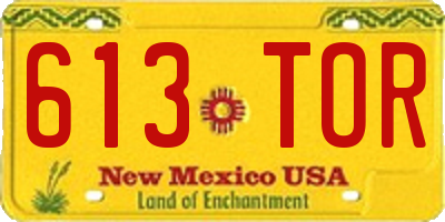 NM license plate 613TOR