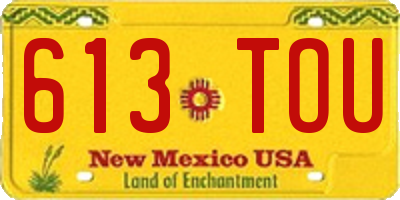 NM license plate 613TOU