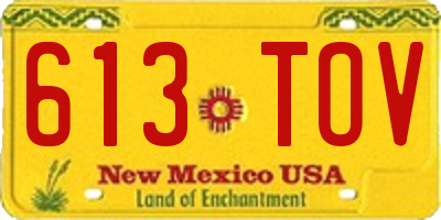 NM license plate 613TOV
