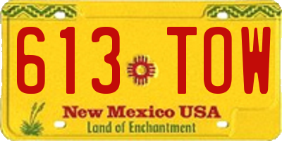 NM license plate 613TOW