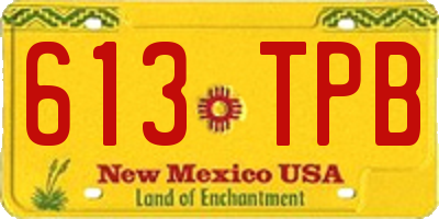 NM license plate 613TPB