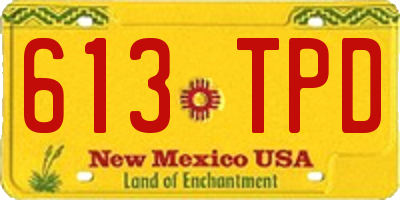 NM license plate 613TPD