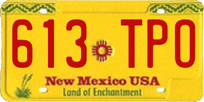 NM license plate 613TPO