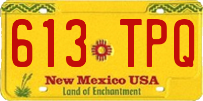 NM license plate 613TPQ