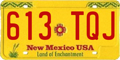 NM license plate 613TQJ
