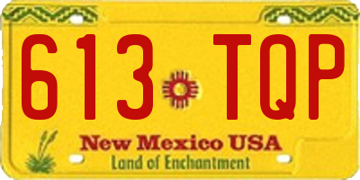 NM license plate 613TQP