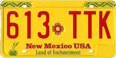 NM license plate 613TTK
