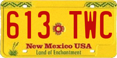 NM license plate 613TWC