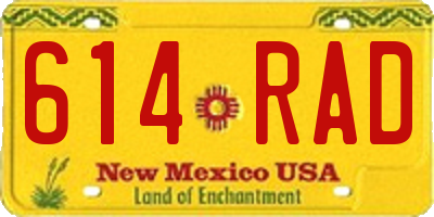 NM license plate 614RAD