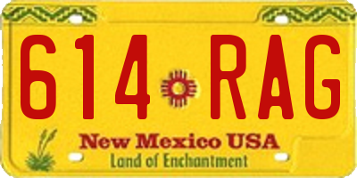 NM license plate 614RAG