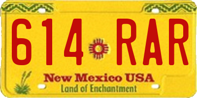NM license plate 614RAR