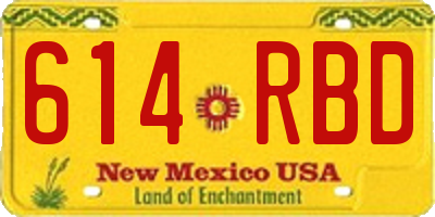 NM license plate 614RBD