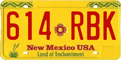 NM license plate 614RBK
